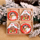 Snowflakes Wooden Pendants Xmas Decorations